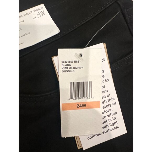 JESSICA SIMPSON WOMENS Plus Kiss Me Super Skinny Jeans BLACK NEW 24W - Picture 7 of 10